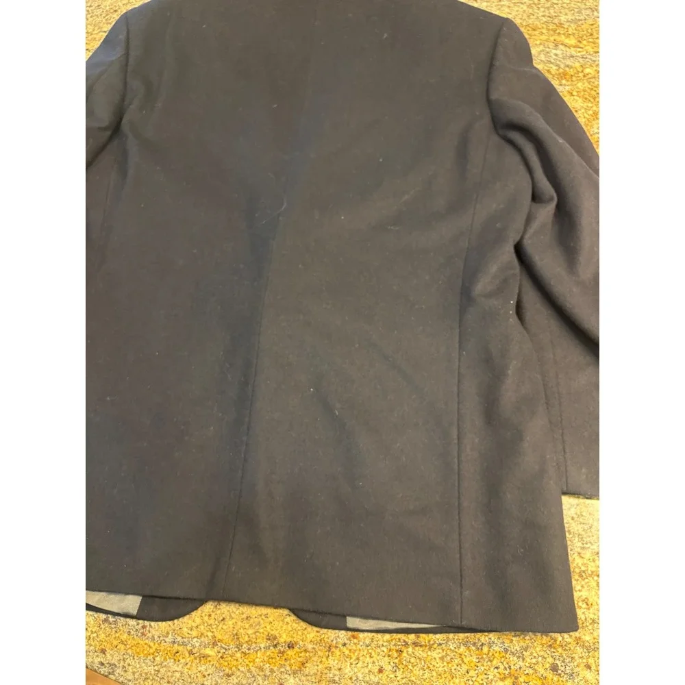 (READ) Oscar de la Renta Black Wool Cashmere Blazer Mens 44R Classic Two‎ Button